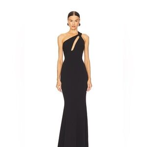 REVOLVE Katie May Black One-Shoulder Gown